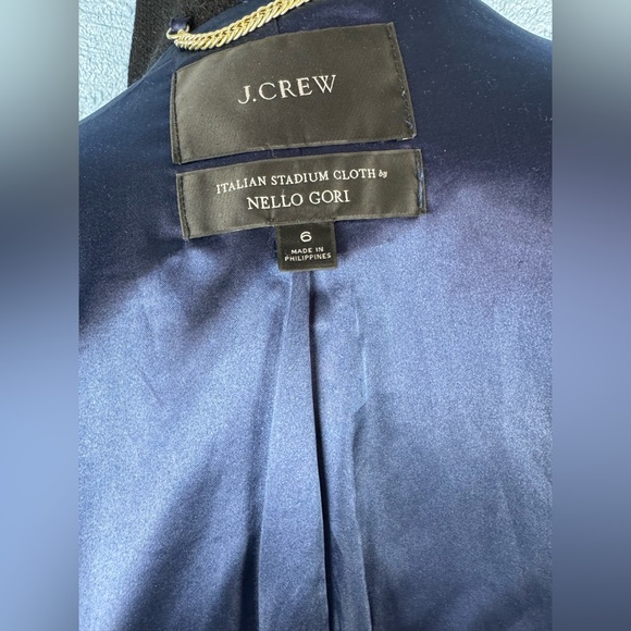 J Crew Pea Coat Women’s Italian Stadium Cloth, Wool, Nello Gori Black Size 6 - Picture 6 of 8